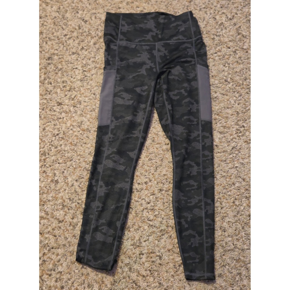 Fabletics Camouflage Skinny Leggings Women's Size Small Green Gray Stretchy